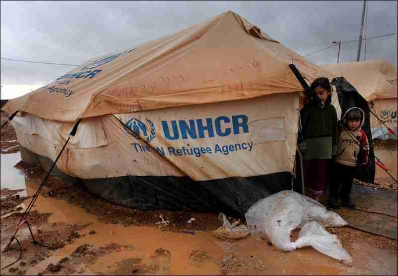 Winter in refugee camp